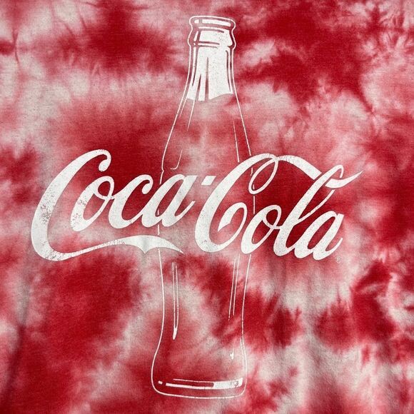 Coca - Cola Tie Dye Short sleeve Shirt Red and White Size XS - Picture 4 of 4